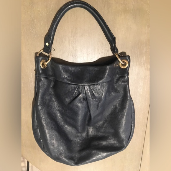 MARC JACOBS Black Tumbled Leather Top Handle Crossbody Women’s Workwear Satchel - Picture 13 of 13